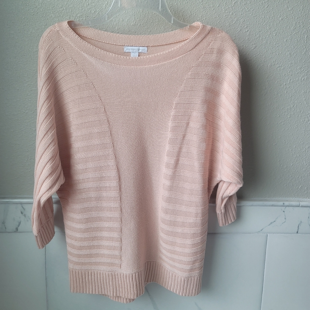 New York & Company Pink Boatneck Sweater Size XS
